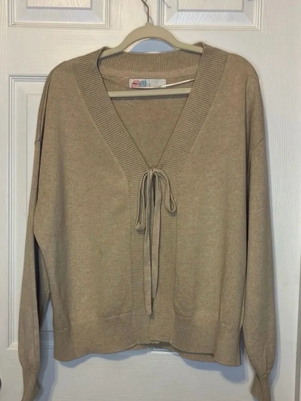 Free people beach solar sweater set taupe brand new without tags M tie cardigan
